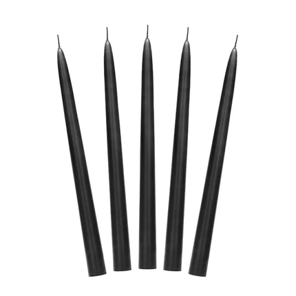 Kaarsen Zwart 24cm 10st van Partydeco koop je bij Partywinkel