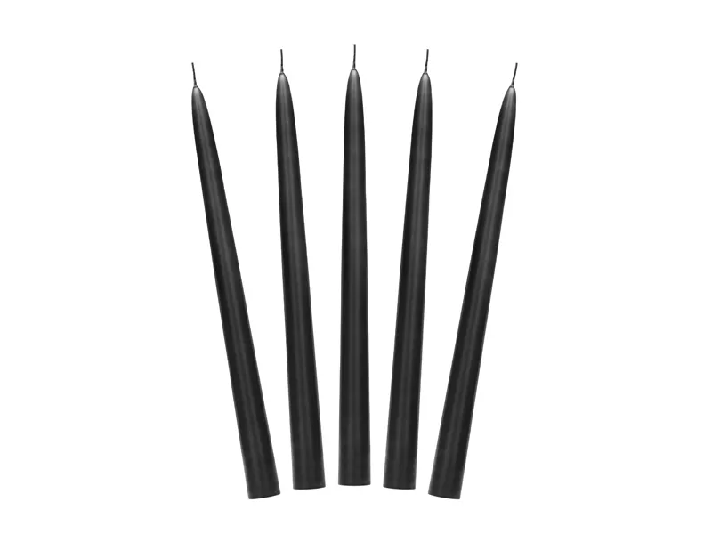 Kaarsen Zwart 24cm 10st van Partydeco koop je bij Partywinkel