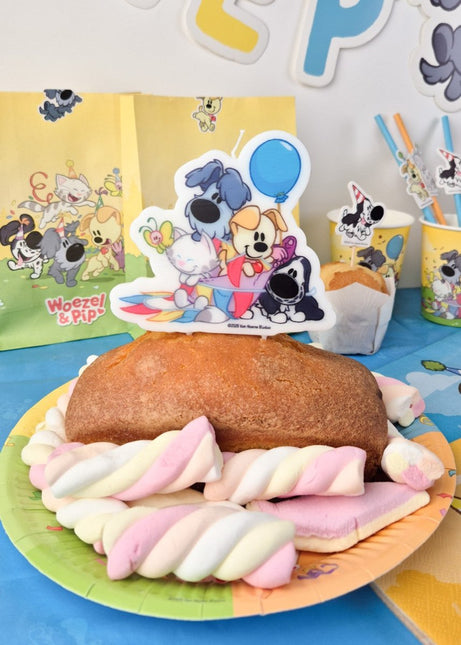 Kaarsje Woezel & Pip 15cm van Haza Witbaard koop je bij Partywinkel