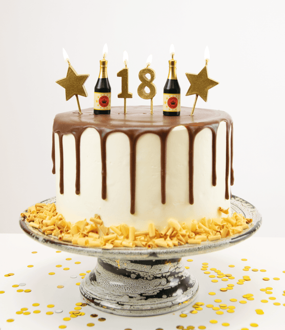 Kaarsjes 18 Jaar Champagne 17,5cm van Paper Dreams koop je bij Partywinkel