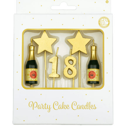 Kaarsjes 18 Jaar Champagne 17,5cm van Paper Dreams koop je bij Partywinkel
