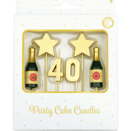 Kaarsjes 40 Jaar Champagne 17,5cm van Paper Dreams koop je bij Partywinkel
