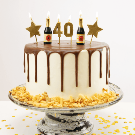 Kaarsjes 40 Jaar Champagne 17,5cm van Paper Dreams koop je bij Partywinkel