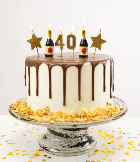 Kaarsjes 40 Jaar Champagne 17,5cm van Paper Dreams koop je bij Partywinkel