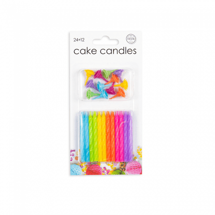 Kaarsjes Gekleurd 6cm 12st van WeFiesta koop je bij Partywinkel