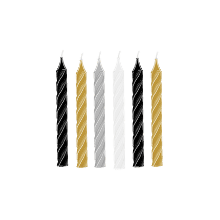 Kaarsjes Mix Goud Zilver Wit Zwart van Paper Dreams koop je bij Partywinkel