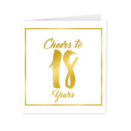 Kaart 18 Jaar Goud Wit 15cm van Paper Dreams koop je bij Partywinkel