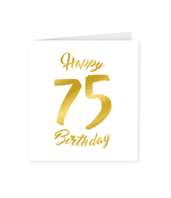 Kaart 75 Jaar Goud Wit 15cm van Paper Dreams koop je bij Partywinkel