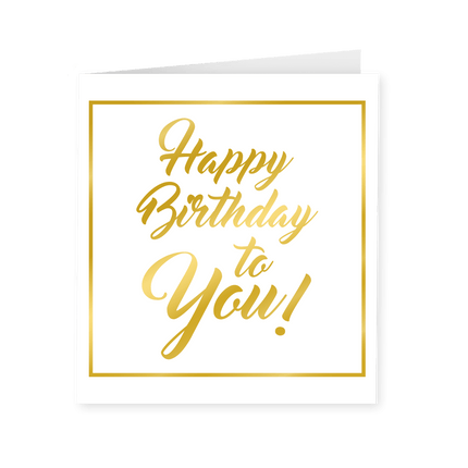 Kaart Happy Birthday Goud Wit 15cm van Paper Dreams koop je bij Partywinkel