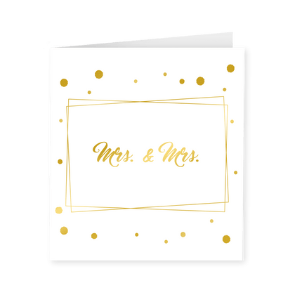Kaart Mrs & Mrs Goud Wit 15cm van Paper Dreams koop je bij Partywinkel