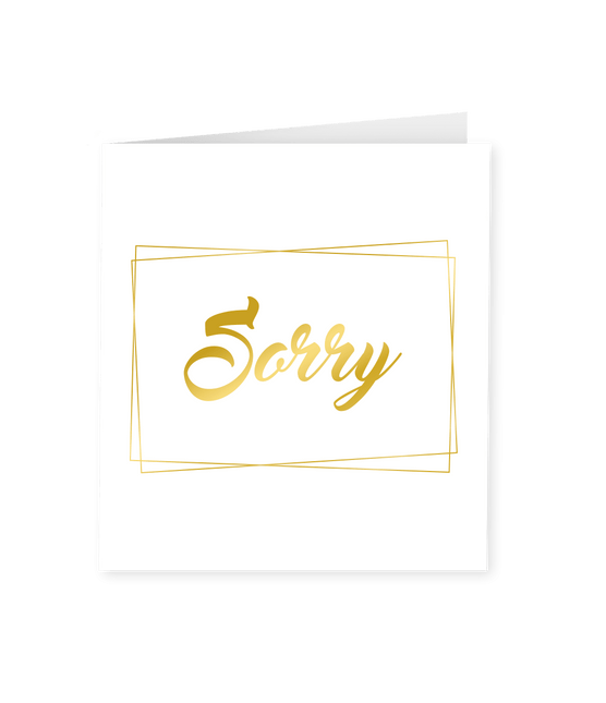 Kaart Sorry Goud Wit 15cm van Paper Dreams koop je bij Partywinkel