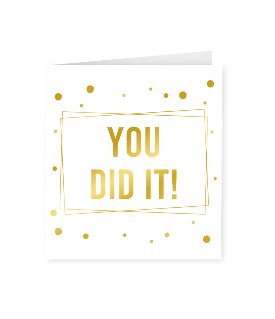Kaart You Did It Goud Wit 15cm van Paper Dreams koop je bij Partywinkel