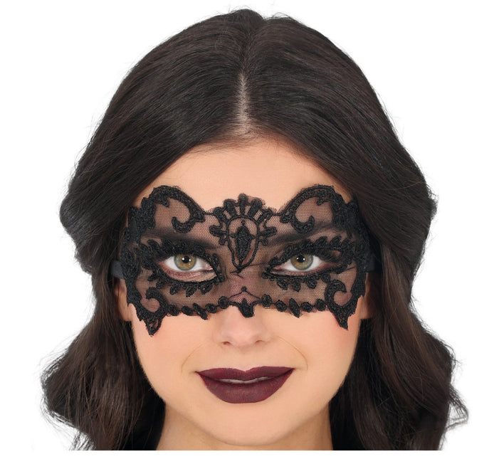 Kant Masker Zwart van Fiestas Guirca koop je bij Partywinkel