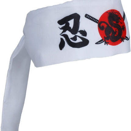 Karate Hoofdband Wit Rood van Fiestas Guirca koop je bij Partywinkel