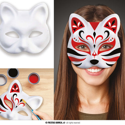 Kat Masker Beschilderbaar van Fiestas Guirca koop je bij Partywinkel