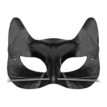 Kat Oogmasker Zwart Met Snorharen van Widmann koop je bij Partywinkel