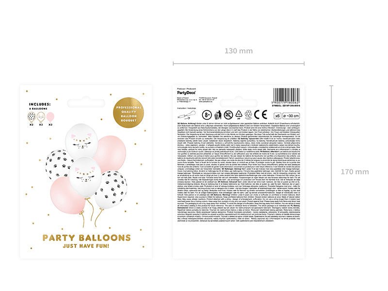 Katten Ballonnen 30cm 6st van Partydeco koop je bij Partywinkel