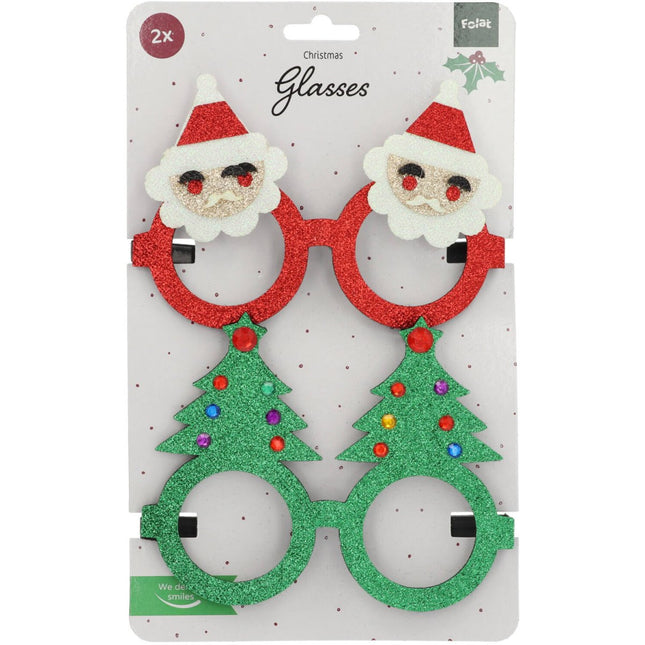 Kerst Bril Kerstboom En Kerstman 2st van Folat koop je bij Partywinkel