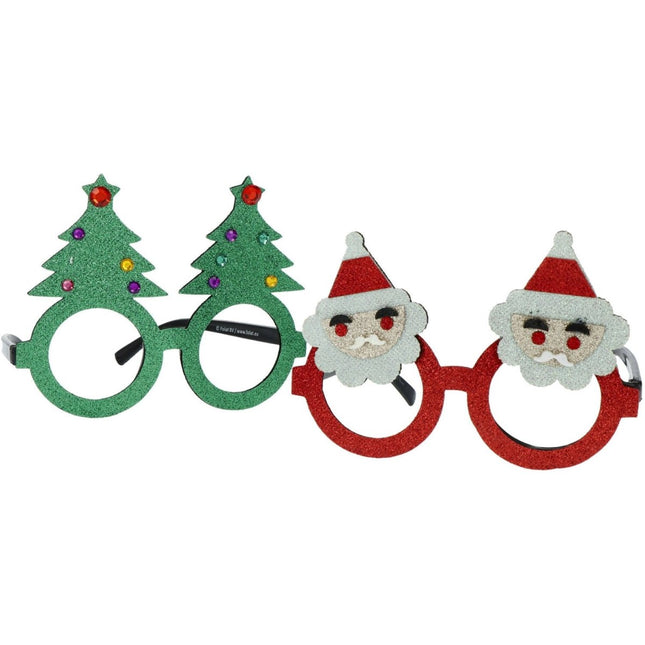 Kerst Bril Kerstboom En Kerstman 2st van Folat koop je bij Partywinkel