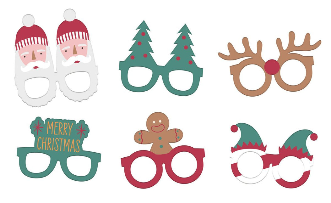 Kerst Brillen Papier 6st van Folat koop je bij Partywinkel