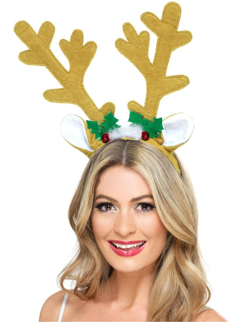 Kerst Haarband Rendier XL van Smiffys koop je bij Partywinkel