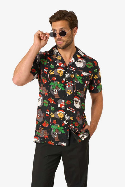 Kerst Hawaiian Blouse Merry Jinglejoy Heren van OppoSuits koop je bij Partywinkel