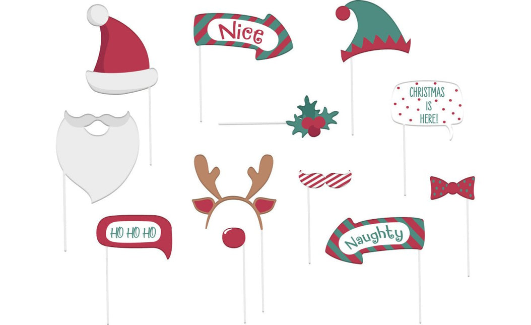 Kerst Photobooth Props 12st van Folat koop je bij Partywinkel
