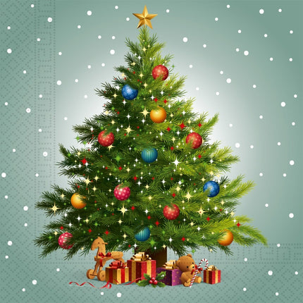 Kerst Servetten Kerstboom 33cm 20st van Procos koop je bij Partywinkel
