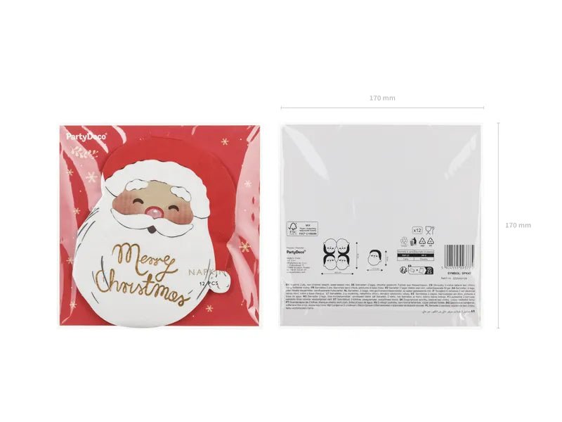 Kerst Servetten Kerstman 16cm 12st van Partydeco koop je bij Partywinkel