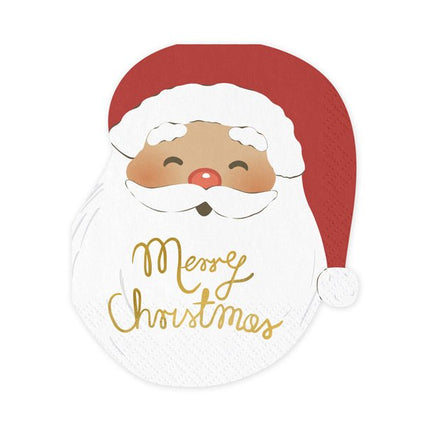 Kerst Servetten Kerstman 16cm 12st van Partydeco koop je bij Partywinkel