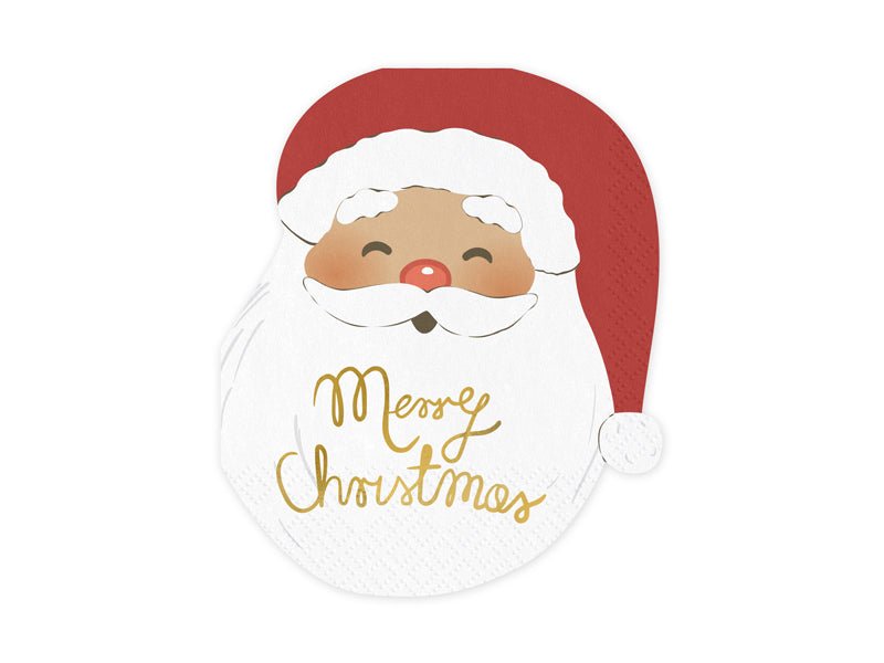Kerst Servetten Kerstman 16cm 12st van Partydeco koop je bij Partywinkel