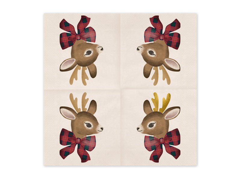 Kerst Servetten Rendier 33cm 12st van Partydeco koop je bij Partywinkel