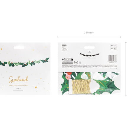 Kerst Slinger Hulst 1,5m van Partydeco koop je bij Partywinkel