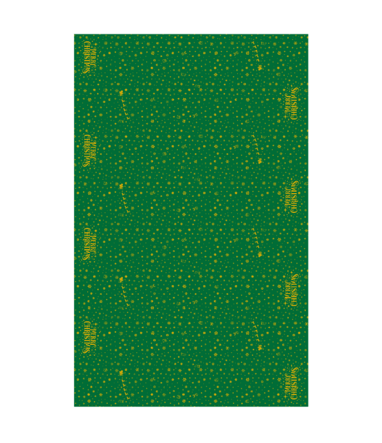 Kerst Tafelkleed Groen Goud Merry Christmas 2,74m van Paper Dreams koop je bij Partywinkel