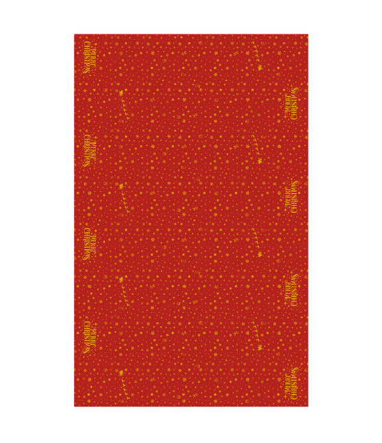 Kerst Tafelkleed Rood Goud Merry Christmas 2,74m van Paper Dreams koop je bij Partywinkel