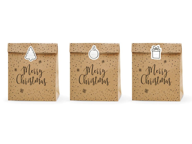 Kerst Uitdeelzakjes Merry christmas 3st van Partydeco koop je bij Partywinkel