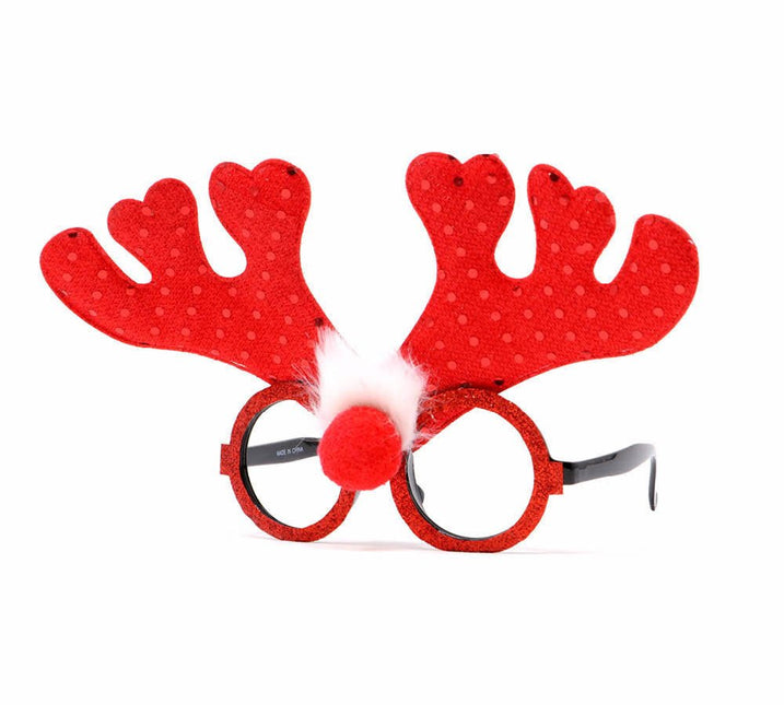 Kerstbril Rendier Rood van Fiestas Guirca koop je bij Partywinkel