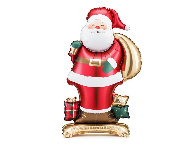 Kerstman Ballon Met Standaard 84cm van Partydeco koop je bij Partywinkel