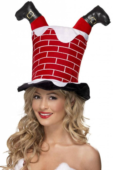 Kerstmuts Kerstman Schoorsteen van Smiffys koop je bij Partywinkel