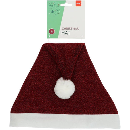 Kerstmuts Rood Glitter 58cm van Folat koop je bij Partywinkel