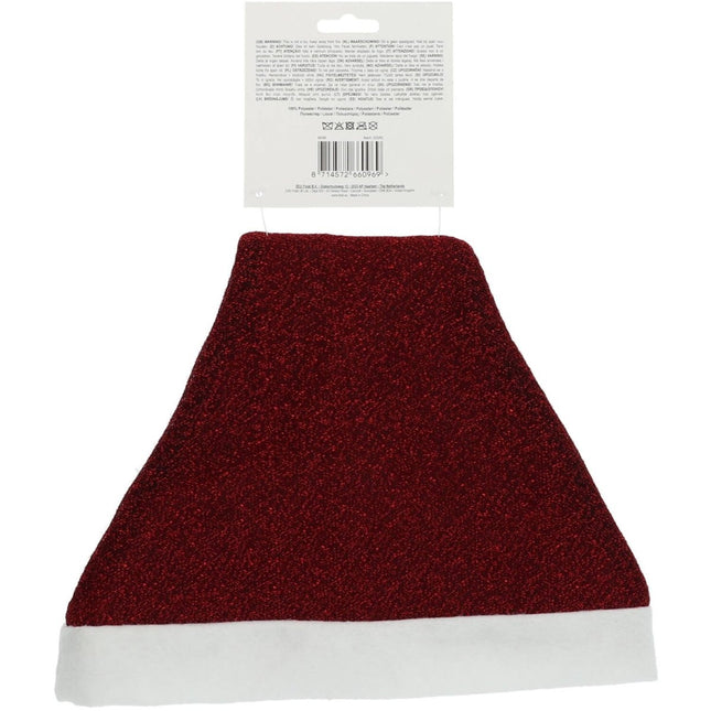 Kerstmuts Rood Glitter 58cm van Folat koop je bij Partywinkel