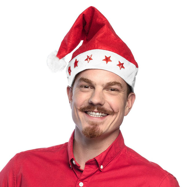 Kerstmuts Sterren met Verlichting van Boland koop je bij Partywinkel