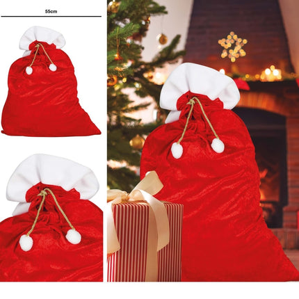 Kerstzak Rood 95cm van Fiestas Guirca koop je bij Partywinkel