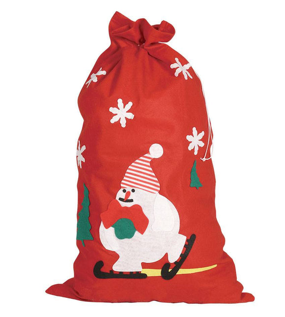 Kerstzak Sneeuwpop 85cm van Fiestas Guirca koop je bij Partywinkel