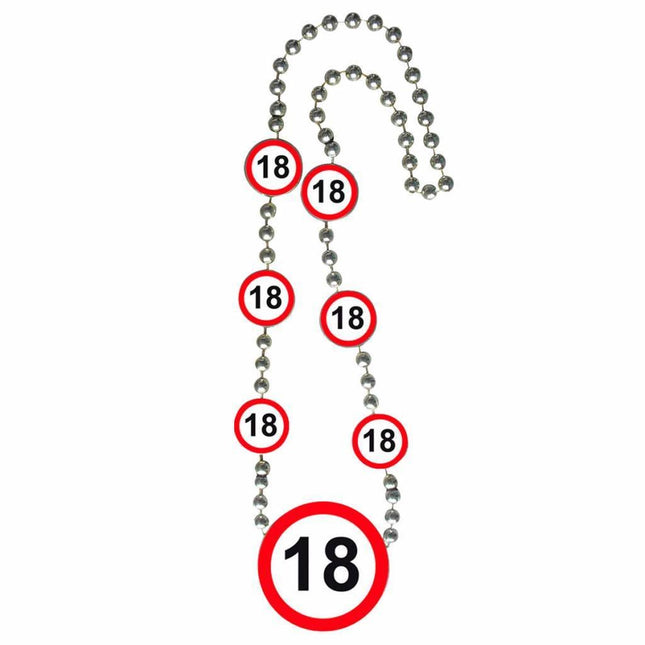 Ketting 18 Jaar Verkeersbord van Folat koop je bij Partywinkel