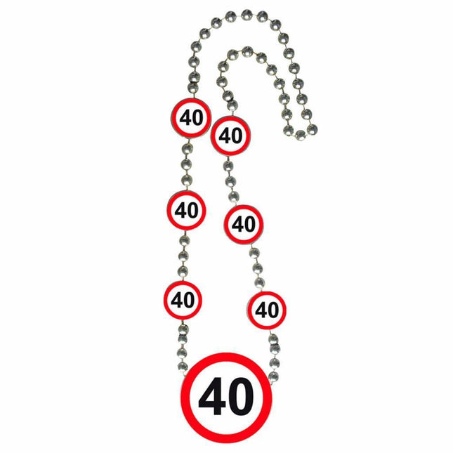 Ketting 40 Jaar Verkeersbord van Folat koop je bij Partywinkel