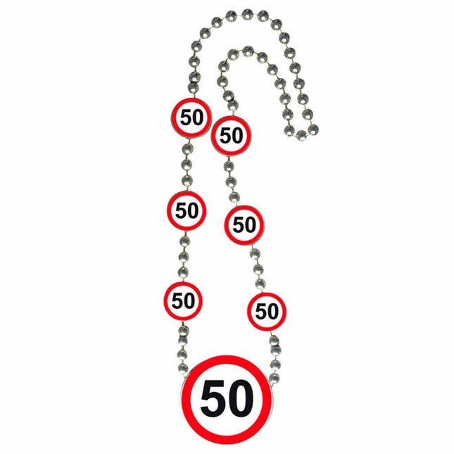 Ketting 50 Jaar Verkeersbord van Folat koop je bij Partywinkel