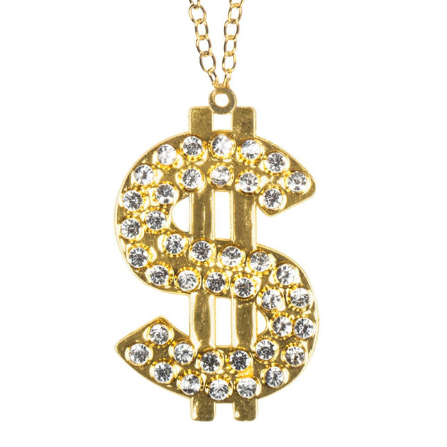 Ketting Dollar Diamanten Goud van Boland koop je bij Partywinkel