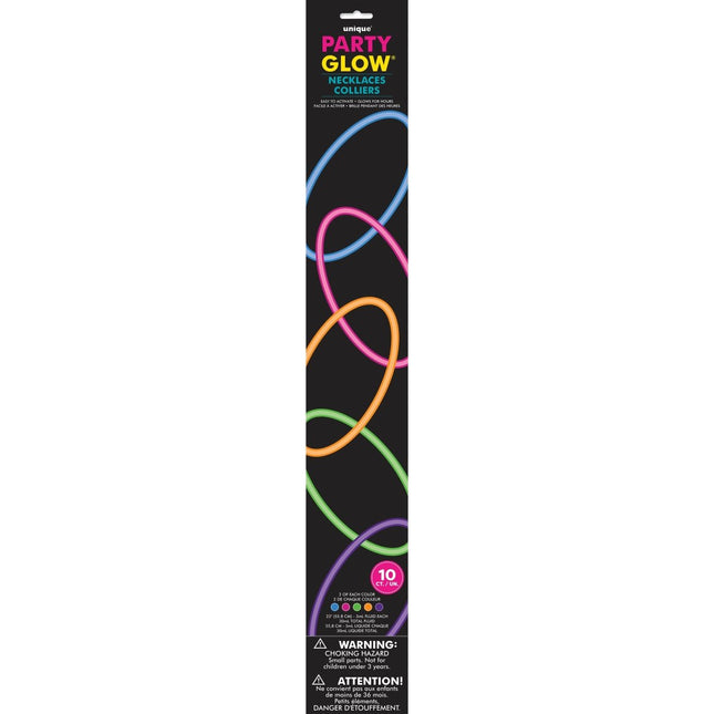 Kettingen Glow In The Dark 10st van Unique koop je bij Partywinkel