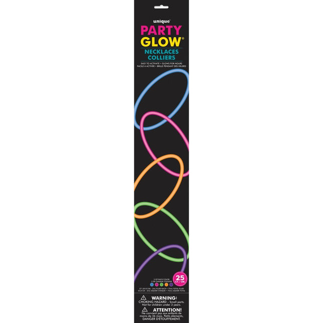 Kettingen Glow In The Dark 25st van Unique koop je bij Partywinkel